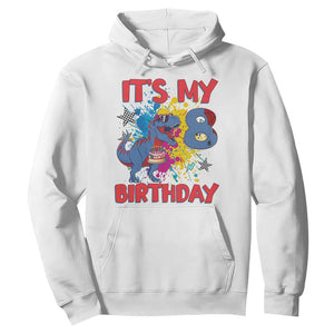 Dino Spider Its My 8th Birthday Hoodie Dinosaur Gift For Boys