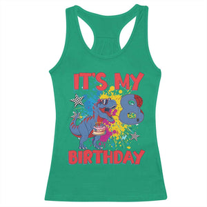 Dino Spider Its My 8th Birthday Racerback Tank Top Dinosaur Gift For Boys