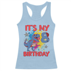 Dino Spider Its My 8th Birthday Racerback Tank Top Dinosaur Gift For Boys