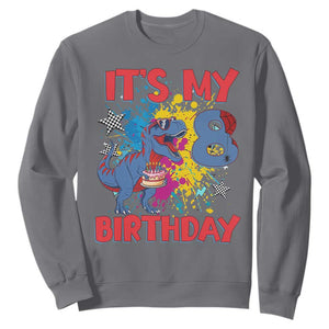 Dino Spider Its My 8th Birthday Sweatshirt Dinosaur Gift For Boys