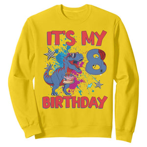 Dino Spider Its My 8th Birthday Sweatshirt Dinosaur Gift For Boys