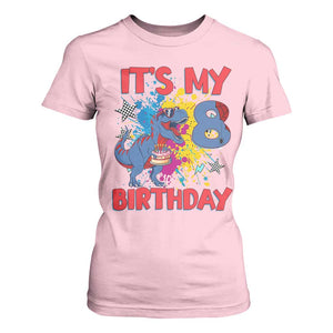 Dino Spider Its My 8th Birthday T Shirt For Women Dinosaur Gift For Boys
