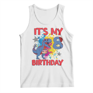 Dino Spider Its My 8th Birthday Tank Top Dinosaur Gift For Boys