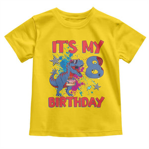 Dino Spider Its My 8th Birthday Toddler T Shirt Dinosaur Gift For Boys