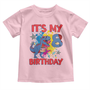 Dino Spider Its My 8th Birthday Toddler T Shirt Dinosaur Gift For Boys