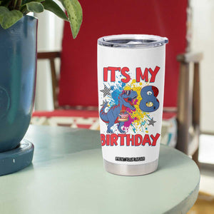 Dino Spider Its My 8th Birthday Tumbler Cup Dinosaur Gift For Boys TS12 Print Your Wear