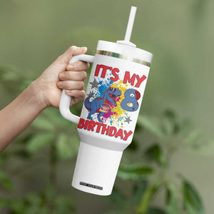 Dino Spider Its My 8th Birthday Tumbler With Handle Dinosaur Gift For Boys TS12 Print Your Wear