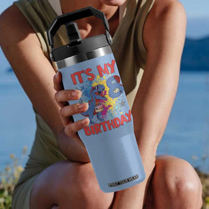 Dino Spider Its My 8th Birthday Flip Straw Tumbler Dinosaur Gift For Boys TS12 One Size: 30 oz Light Blue Print Your Wear