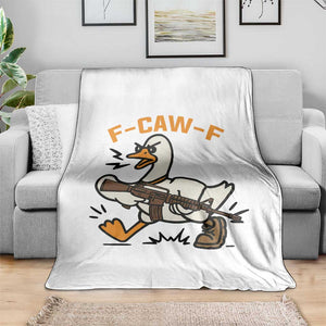 F Caw F Goose With Gun Throw Blanket Funny Rebellious Gift TS12 Print Your Wear