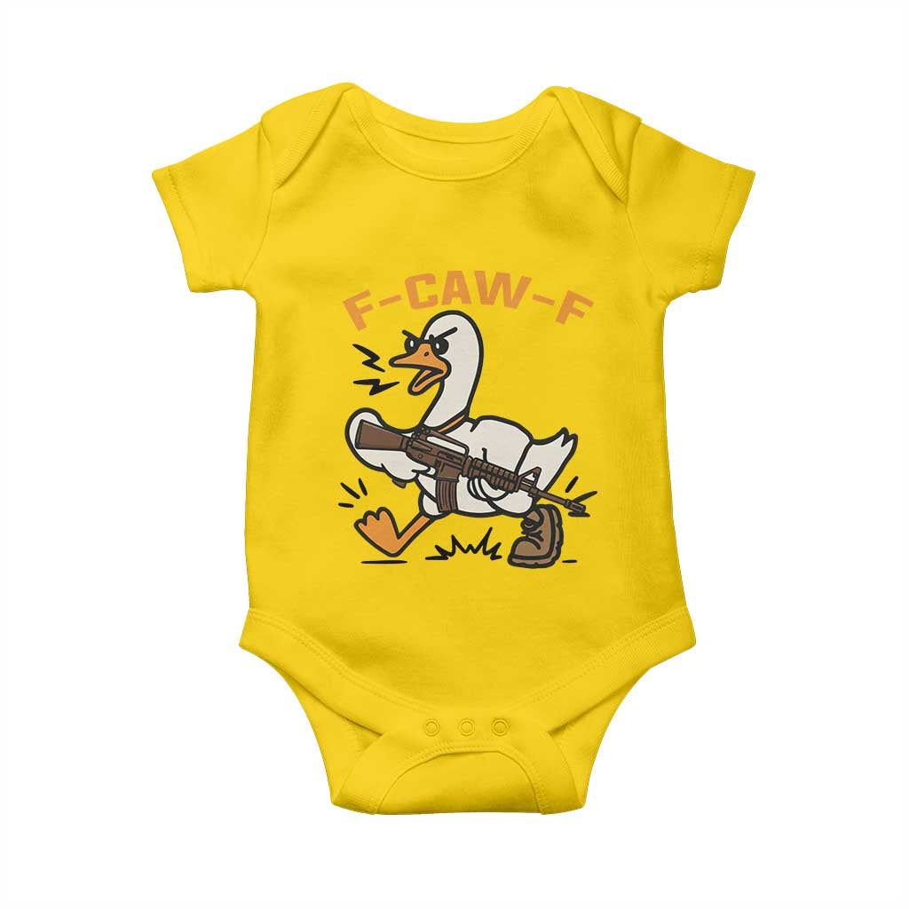 F Caw F Goose With Gun Baby Onesie Funny Rebellious Gift TS12 Daisy Print Your Wear