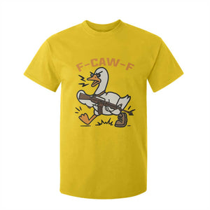 F Caw F Goose With Gun T Shirt For Kid Funny Rebellious Gift - Print Your Wear