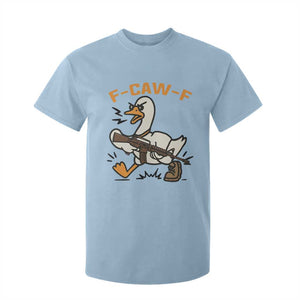 F Caw F Goose With Gun T Shirt For Kid Funny Rebellious Gift - Print Your Wear
