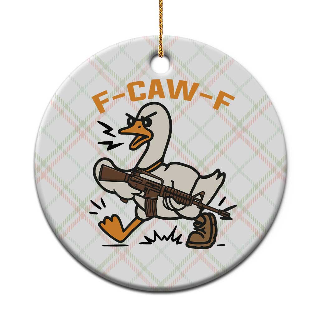 F Caw F Goose With Gun Ceramic Ornament Funny Rebellious Gift TS12 1pc Christmas Plaid Print Your Wear