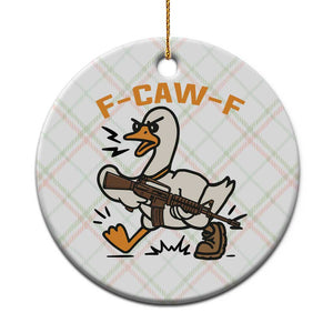 F Caw F Goose With Gun Ceramic Ornament Funny Rebellious Gift TS12 1pc Christmas Plaid Print Your Wear