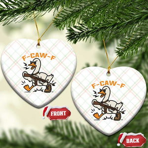 F Caw F Goose With Gun Ceramic Ornament Funny Rebellious Gift TS12 Print Your Wear