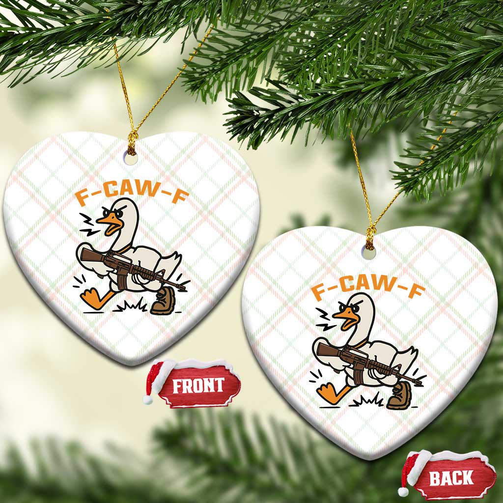 F Caw F Goose With Gun Ceramic Ornament Funny Rebellious Gift TS12 Print Your Wear