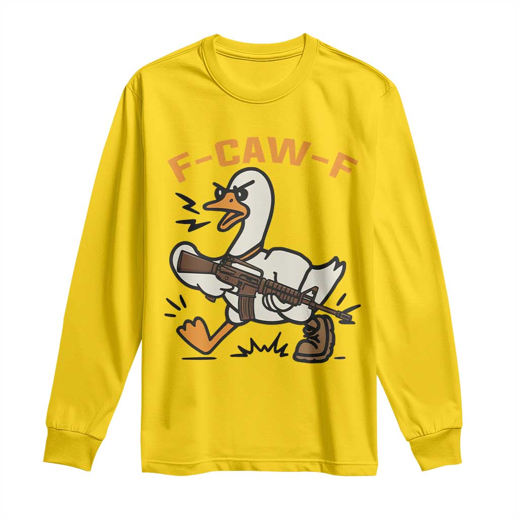 F Caw F Goose With Gun Long Sleeve Shirt Funny Rebellious Gift TS12 Daisy Print Your Wear