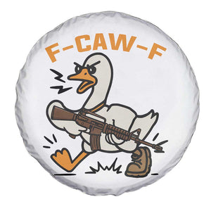 F Caw F Goose With Gun Spare Tire Cover Funny Rebellious Gift TS12 Print Your Wear