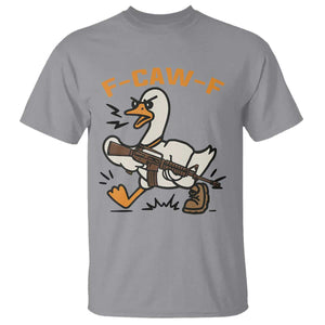 F Caw F Goose With Gun T Shirt Funny Rebellious Gift TS12 Sport Gray Print Your Wear