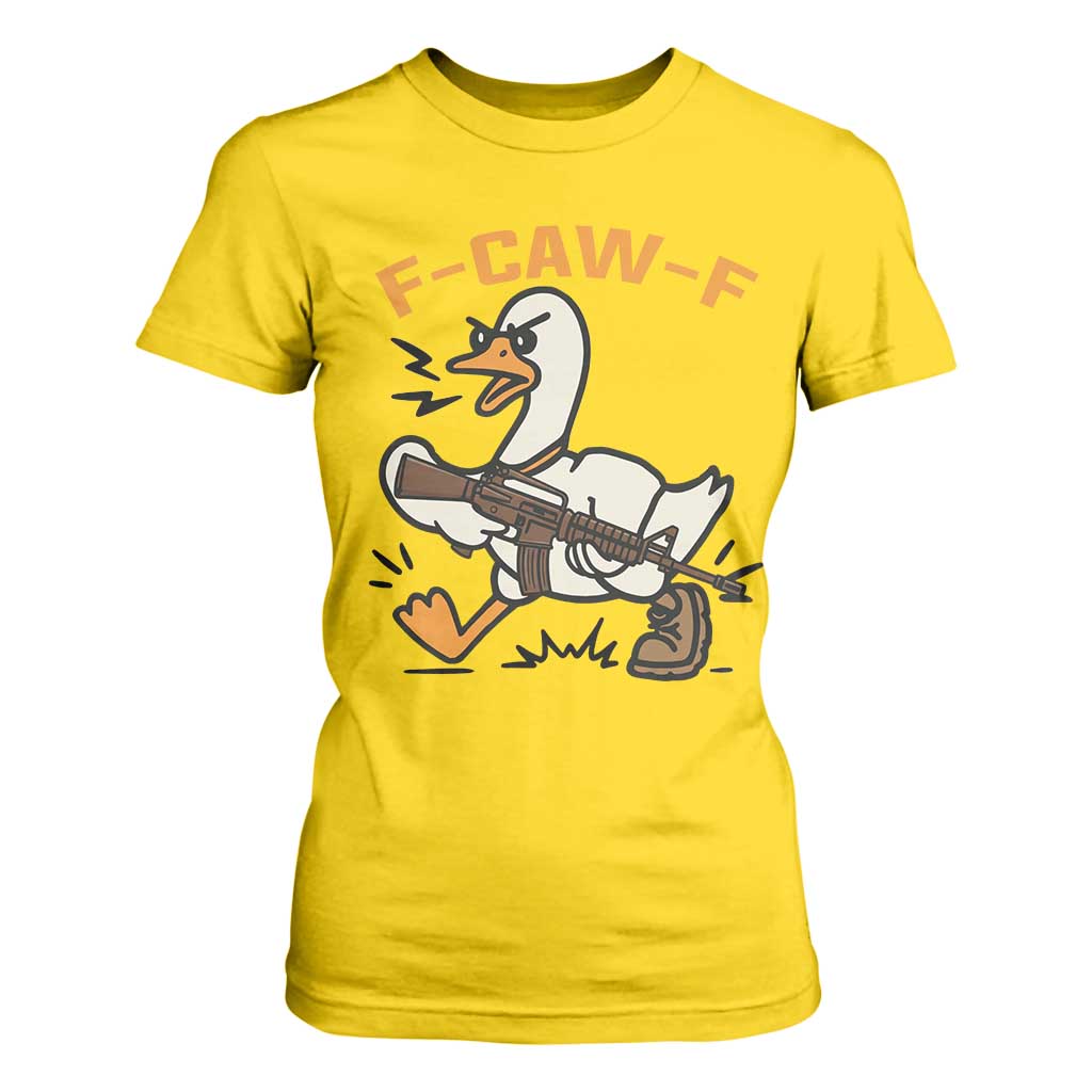F Caw F Goose With Gun T Shirt For Women Funny Rebellious Gift TS12 Daisy Print Your Wear