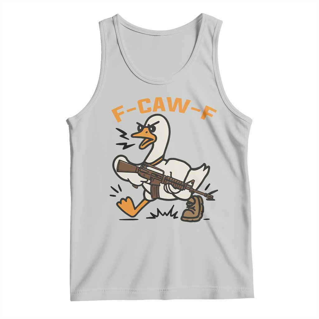 F Caw F Goose With Gun Tank Top Funny Rebellious Gift TS12 Ash Print Your Wear