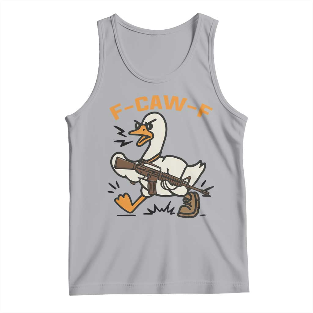 F Caw F Goose With Gun Tank Top Funny Rebellious Gift TS12 Athletic Heather Print Your Wear
