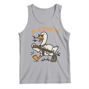 F Caw F Goose With Gun Tank Top Funny Rebellious Gift TS12 Athletic Heather Print Your Wear