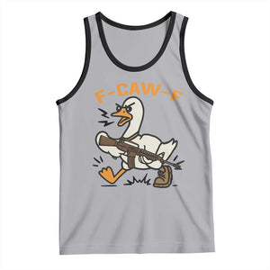 F Caw F Goose With Gun Tank Top Funny Rebellious Gift TS12 Athletic Heather Black Print Your Wear