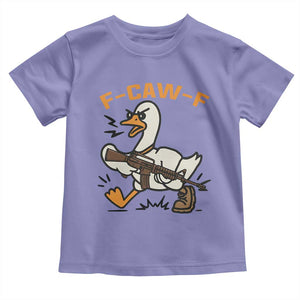 F Caw F Goose With Gun Toddler T Shirt Funny Rebellious Gift TS12 Violet Print Your Wear