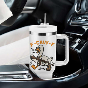 F Caw F Goose With Gun Tumbler With Handle Funny Rebellious Gift TS12 Print Your Wear
