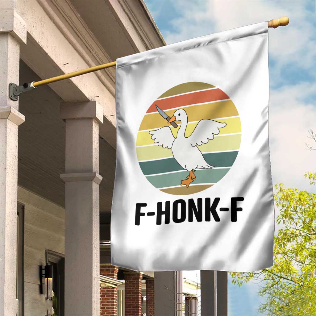F Honk F Goose With Knife Garden Flag Funny Chaotic Meme Gift TS12 Print Your Wear