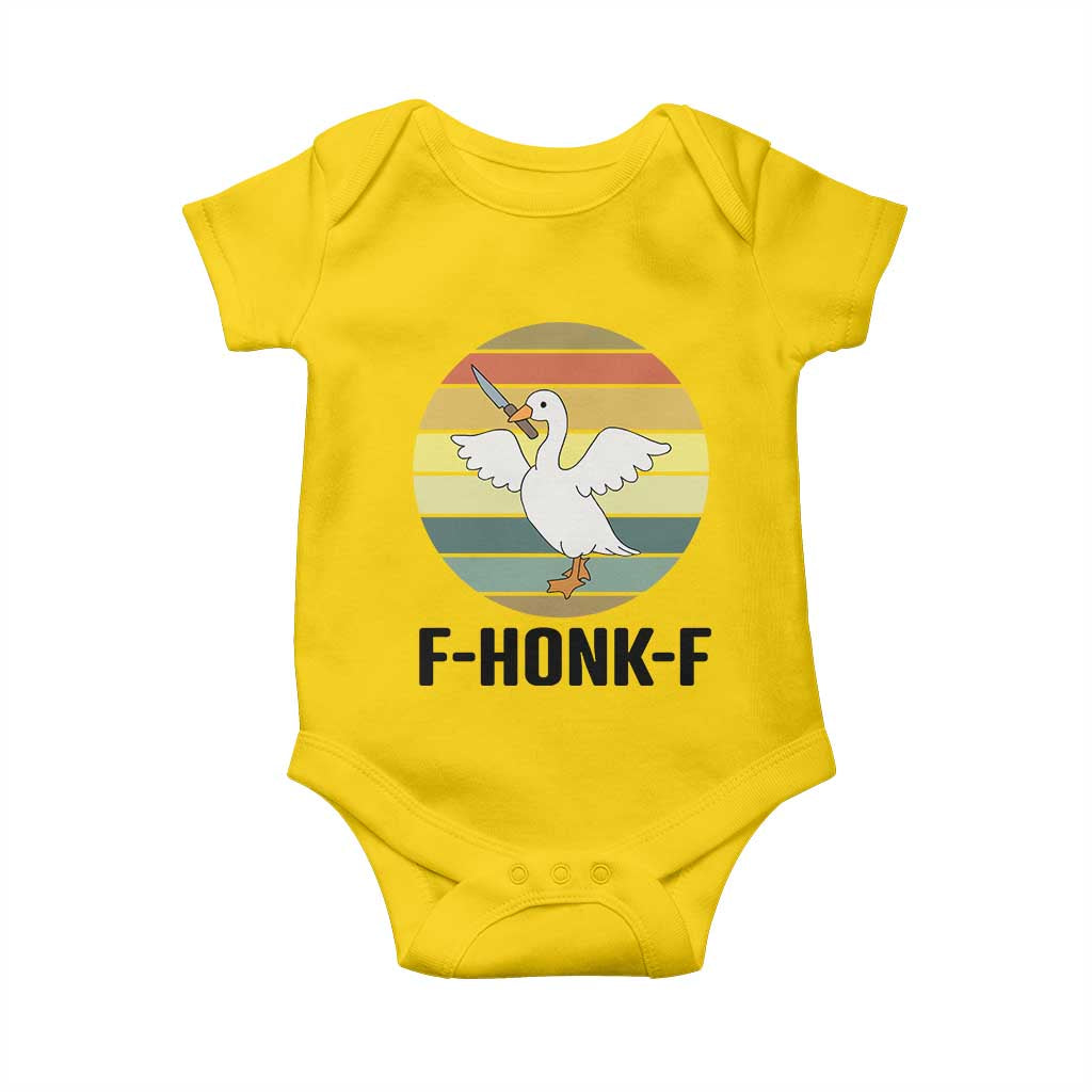 F Honk F Goose With Knife Baby Onesie Funny Chaotic Meme Gift TS12 Daisy Print Your Wear