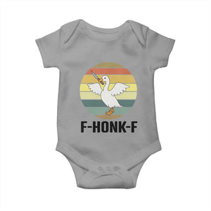 F Honk F Goose With Knife Baby Onesie Funny Chaotic Meme Gift TS12 Sport Gray Print Your Wear