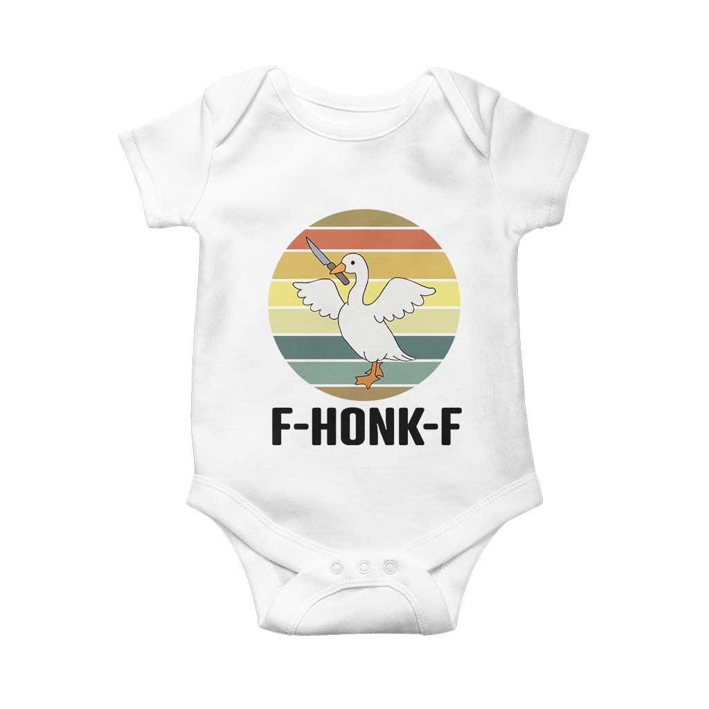 F Honk F Goose With Knife Baby Onesie Funny Chaotic Meme Gift TS12 White Print Your Wear