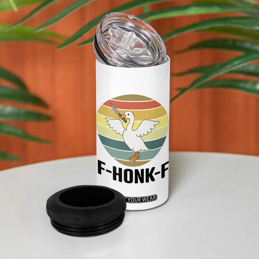 F Honk F Goose With Knife 4 in 1 Can Cooler Tumbler Funny Chaotic Meme Gift TS12 Print Your Wear