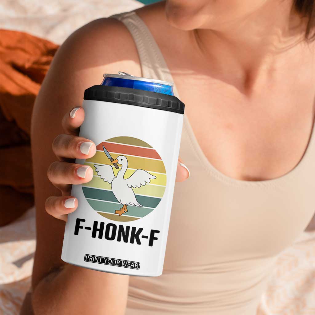 F Honk F Goose With Knife 4 in 1 Can Cooler Tumbler Funny Chaotic Meme Gift TS12 Print Your Wear