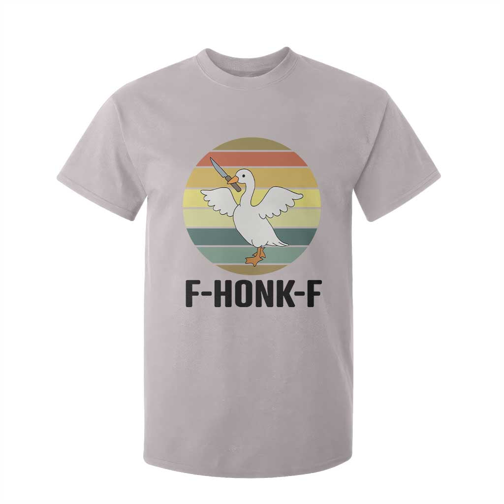 F Honk F Goose With Knife T Shirt For Kid Funny Chaotic Meme Gift TS12 Ice Gray Print Your Wear