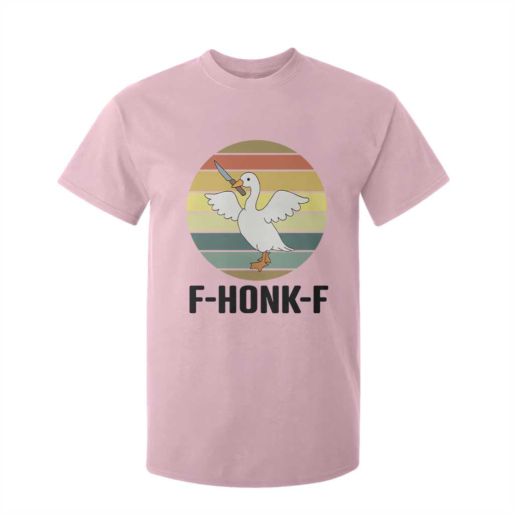 F Honk F Goose With Knife T Shirt For Kid Funny Chaotic Meme Gift TS12 Light Pink Print Your Wear