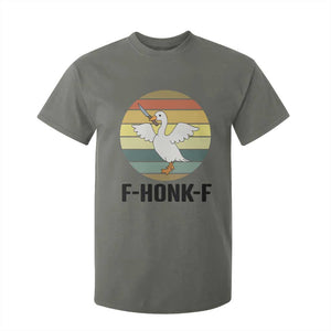 F Honk F Goose With Knife T Shirt For Kid Funny Chaotic Meme Gift TS12 Military Green Print Your Wear
