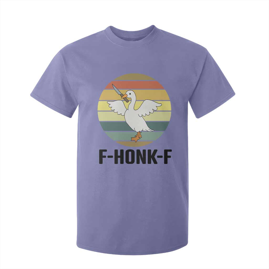 F Honk F Goose With Knife T Shirt For Kid Funny Chaotic Meme Gift TS12 Violet Print Your Wear
