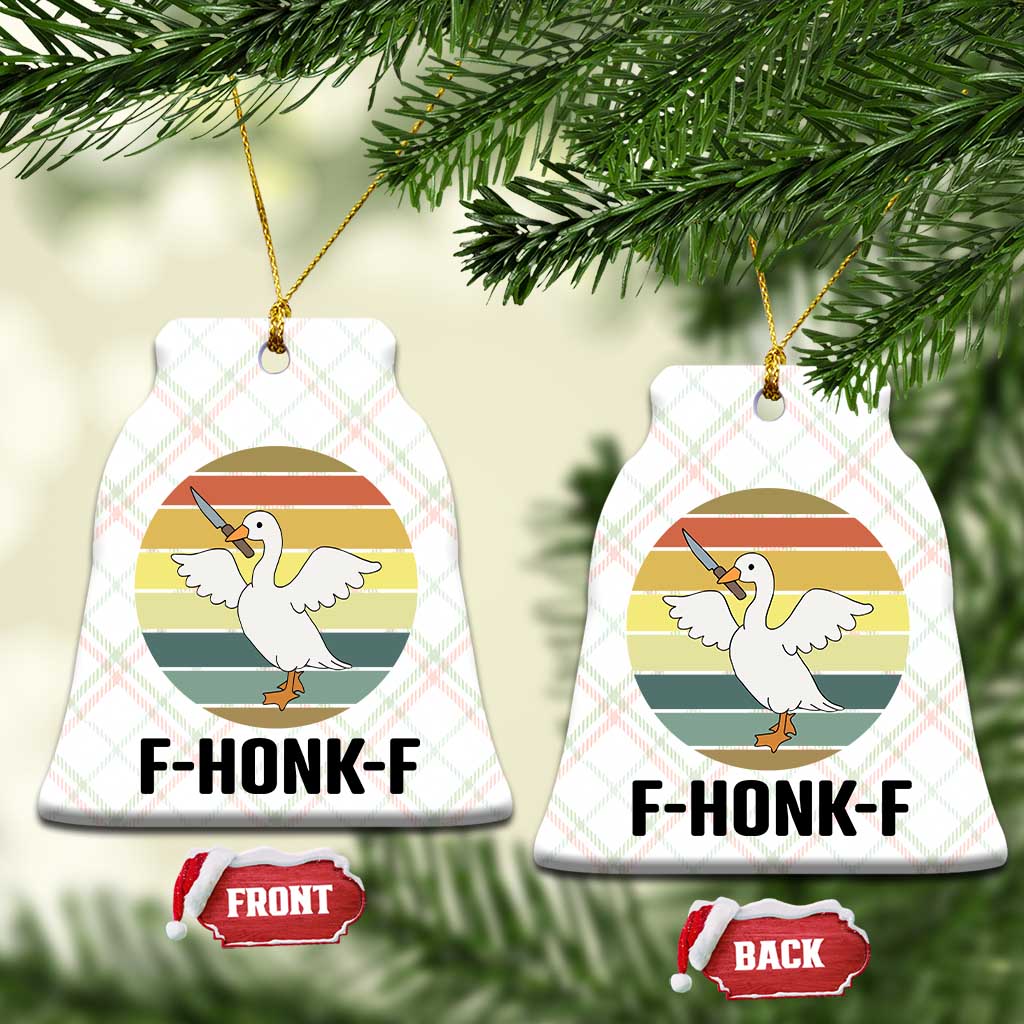 F Honk F Goose With Knife Ceramic Ornament Funny Chaotic Meme Gift TS12 Print Your Wear