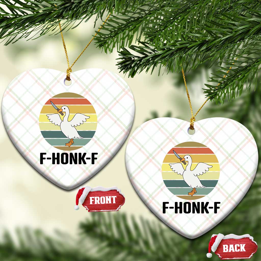 F Honk F Goose With Knife Ceramic Ornament Funny Chaotic Meme Gift TS12 Print Your Wear