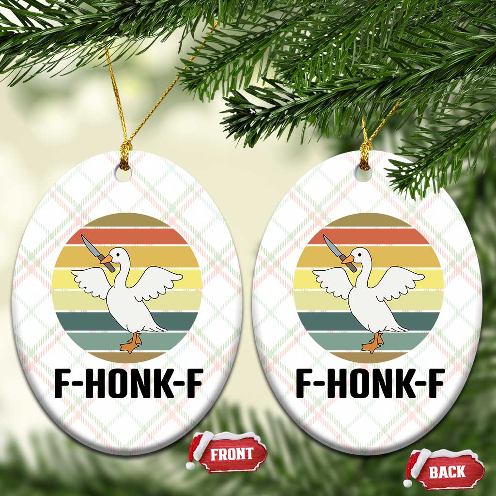 F Honk F Goose With Knife Ceramic Ornament Funny Chaotic Meme Gift TS12 Print Your Wear