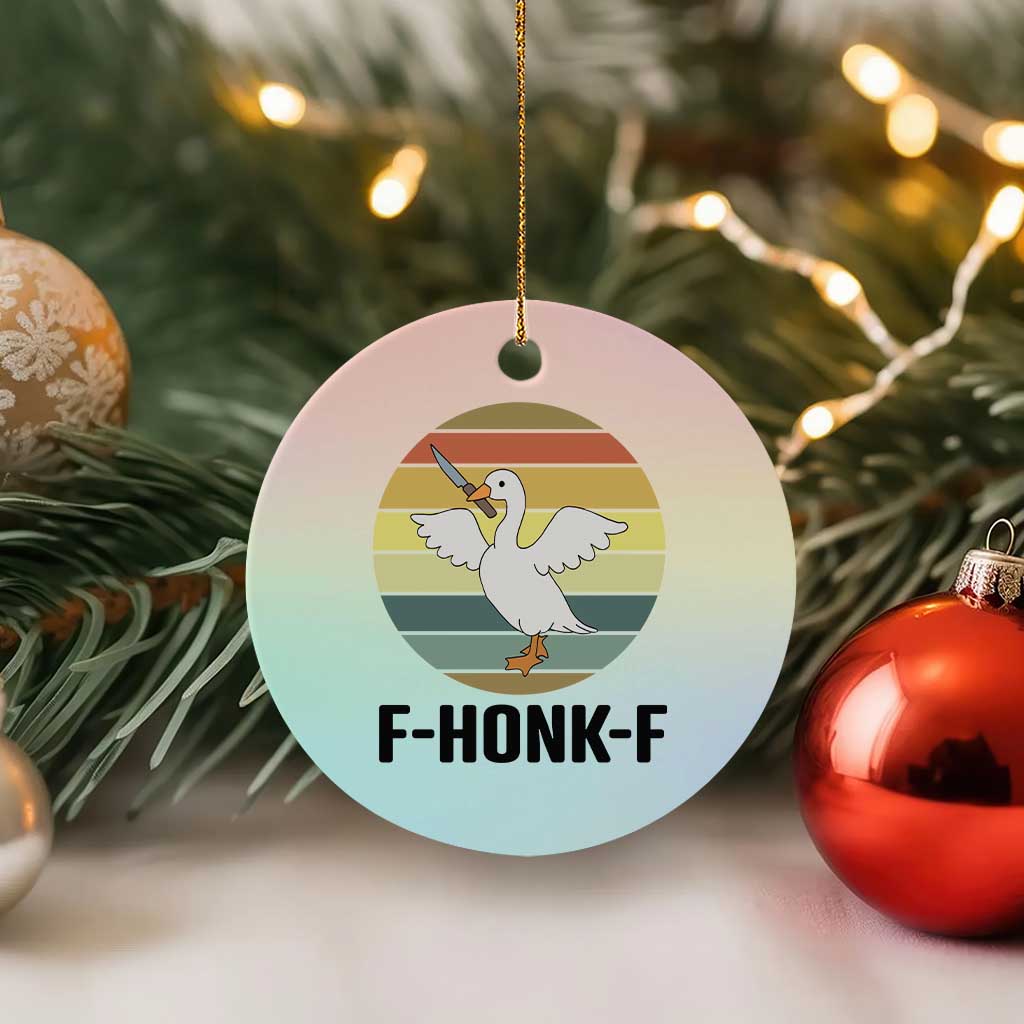 F Honk F Goose With Knife Ceramic Ornament Funny Chaotic Meme Gift TS12 1pc Pastel Print Your Wear