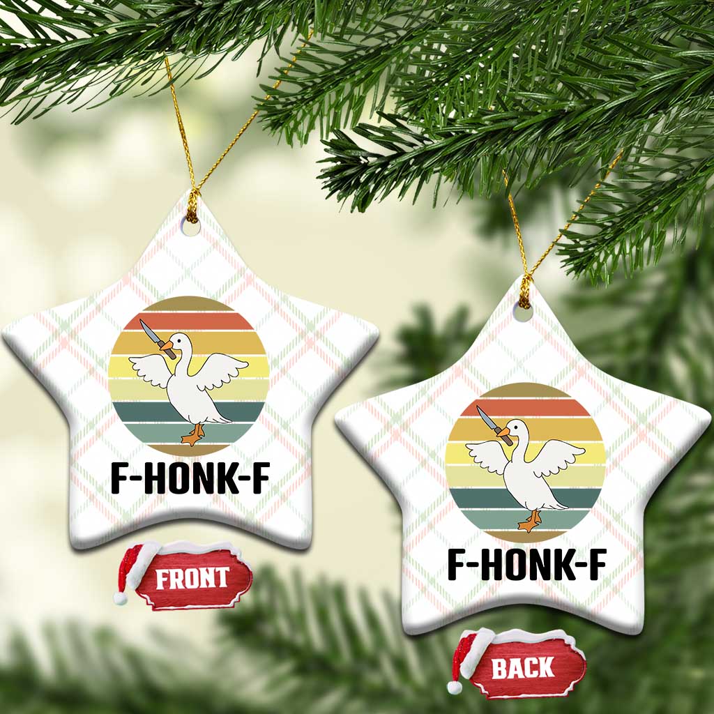 F Honk F Goose With Knife Ceramic Ornament Funny Chaotic Meme Gift TS12 Print Your Wear