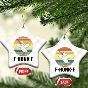 F Honk F Goose With Knife Ceramic Ornament Funny Chaotic Meme Gift TS12 Print Your Wear