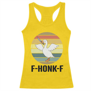 F Honk F Goose With Knife Racerback Tank Top Funny Chaotic Meme Gift TS12 Daisy Print Your Wear