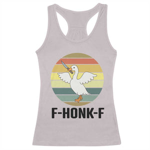 F Honk F Goose With Knife Racerback Tank Top Funny Chaotic Meme Gift TS12 Ice Gray Print Your Wear