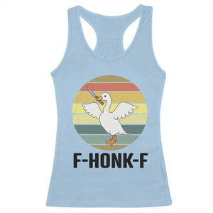 F Honk F Goose With Knife Racerback Tank Top Funny Chaotic Meme Gift TS12 Light Blue Print Your Wear