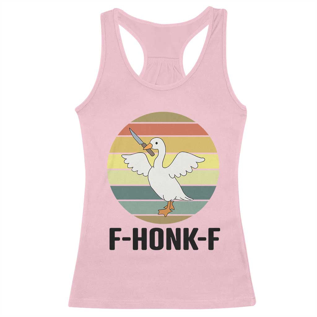 F Honk F Goose With Knife Racerback Tank Top Funny Chaotic Meme Gift TS12 Light Pink Print Your Wear